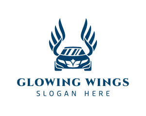 Blue Vehicle Wings logo design