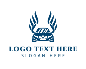 Rental - Blue Vehicle Wings logo design