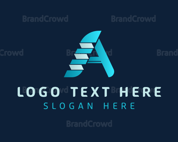 Blue Letter A Business Logo
