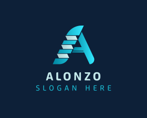 Blue Letter A Business logo design