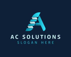 Blue Letter A Business logo design