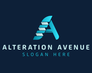 Blue Letter A Business logo design