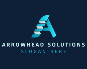 Blue Letter A Business logo design