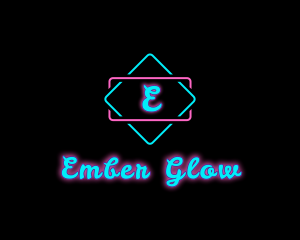 Summer Glowing Neon Club logo design