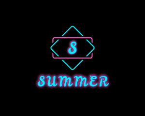 Summer Glowing Neon Club logo design