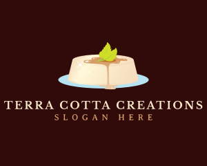 Panna Cotta Dessert Pudding logo design