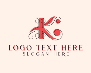 Hairdresser - Stylish Boutique Letter K logo design