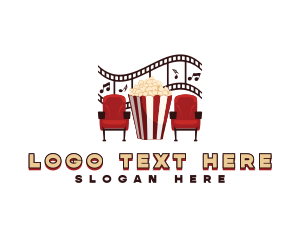 Furniture - Cinema Chair Popcorn logo design