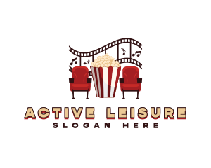 Cinema Chair Popcorn logo design