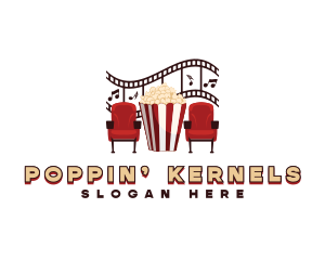 Cinema Chair Popcorn logo design