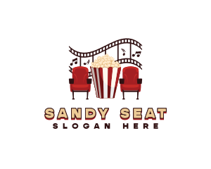 Cinema Chair Popcorn logo design