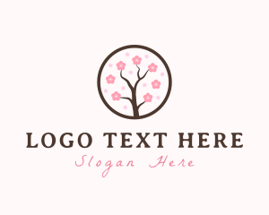 Twig - Cherry Blossom Tree logo design