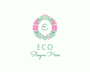 Eco Flower Garland logo design