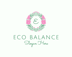 Eco Flower Garland logo design