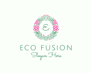 Eco Flower Garland logo design