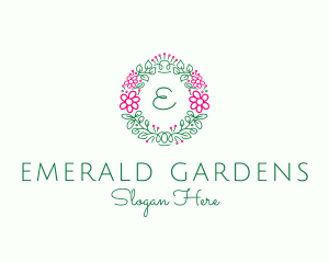 Eco Flower Garland logo design