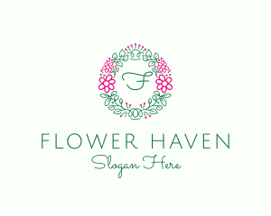 Eco Flower Garland logo design