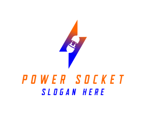 Socket - Electric Plug Socket Bolt logo design