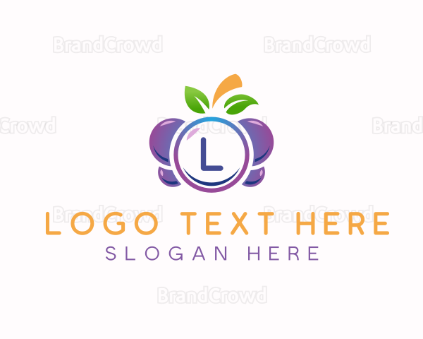 Grapes Berry Fruit Logo