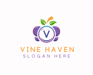 Grapes Berry Fruit logo design