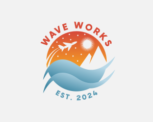 Plane Wave Travel logo design