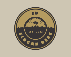 Pine Tree - Forest Mountain Sawmill logo design