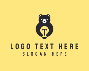 Bear - Light Bulb Bear logo design