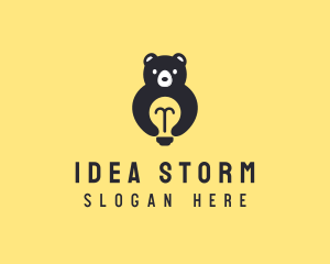 Light Bulb Bear logo design