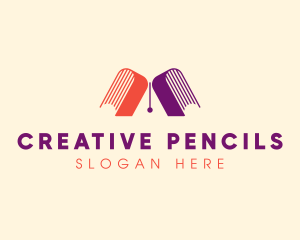 Pencil Book Folder logo design