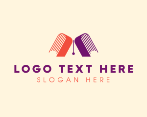 Library - Pencil Book Folder logo design