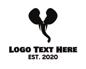 Conservation - Silhouette Elephant Snake logo design