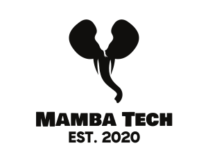 Mamba - Silhouette Elephant Snake logo design