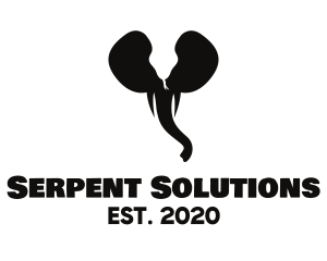 Silhouette Elephant Snake logo design