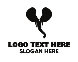 Silhouette Elephant Snake Logo