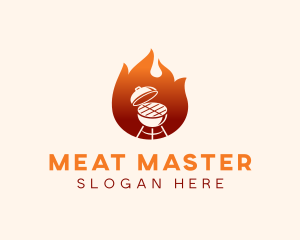 Flame Grill Barbecue logo design