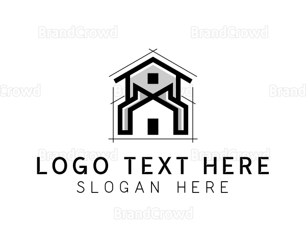 House Blueprint Architecture Logo