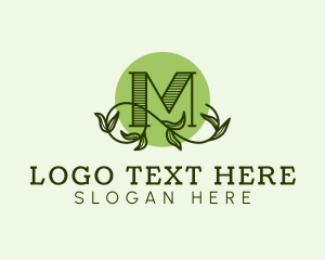Vine - Organic Products Letter logo design