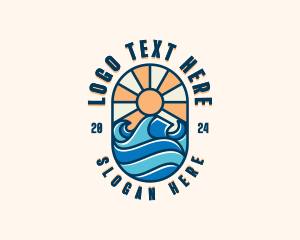 Coast - Surfer Ocean Waves logo design