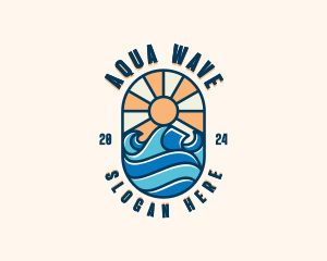 Surfer Ocean Waves logo design