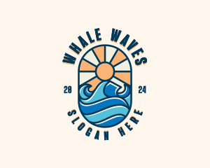 Surfer Ocean Waves logo design