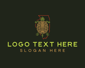 Map - Illinois Reptile Turtle logo design