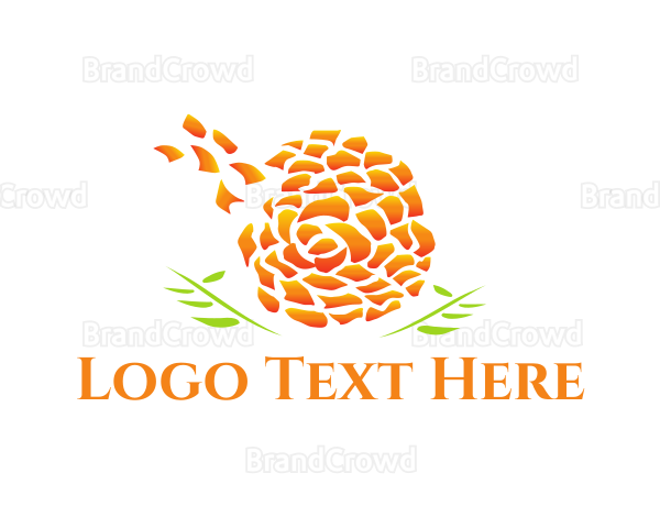 Marigold Flower Beauty Cosmetics Logo