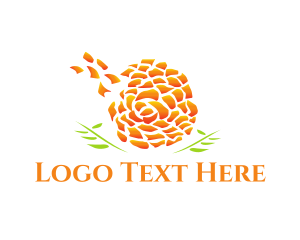 Vegetarian - Marigold Flower Beauty Cosmetics logo design