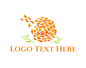 Herb - Marigold Flower Beauty Cosmetics logo design