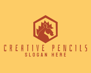 Creative Wild Horse Hexagon logo design