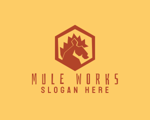 Mule - Creative Wild Horse Hexagon logo design