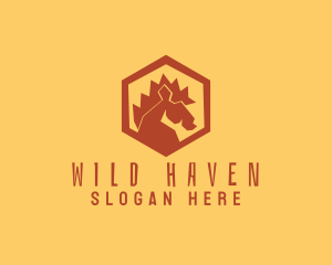 Creative Wild Horse Hexagon logo design