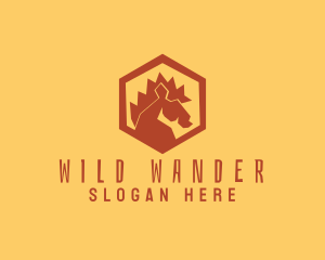 Creative Wild Horse Hexagon logo design