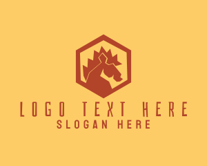 Bust - Creative Wild Horse Hexagon logo design