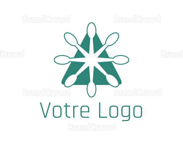 Green Spoon Triangle Restaurant Logo